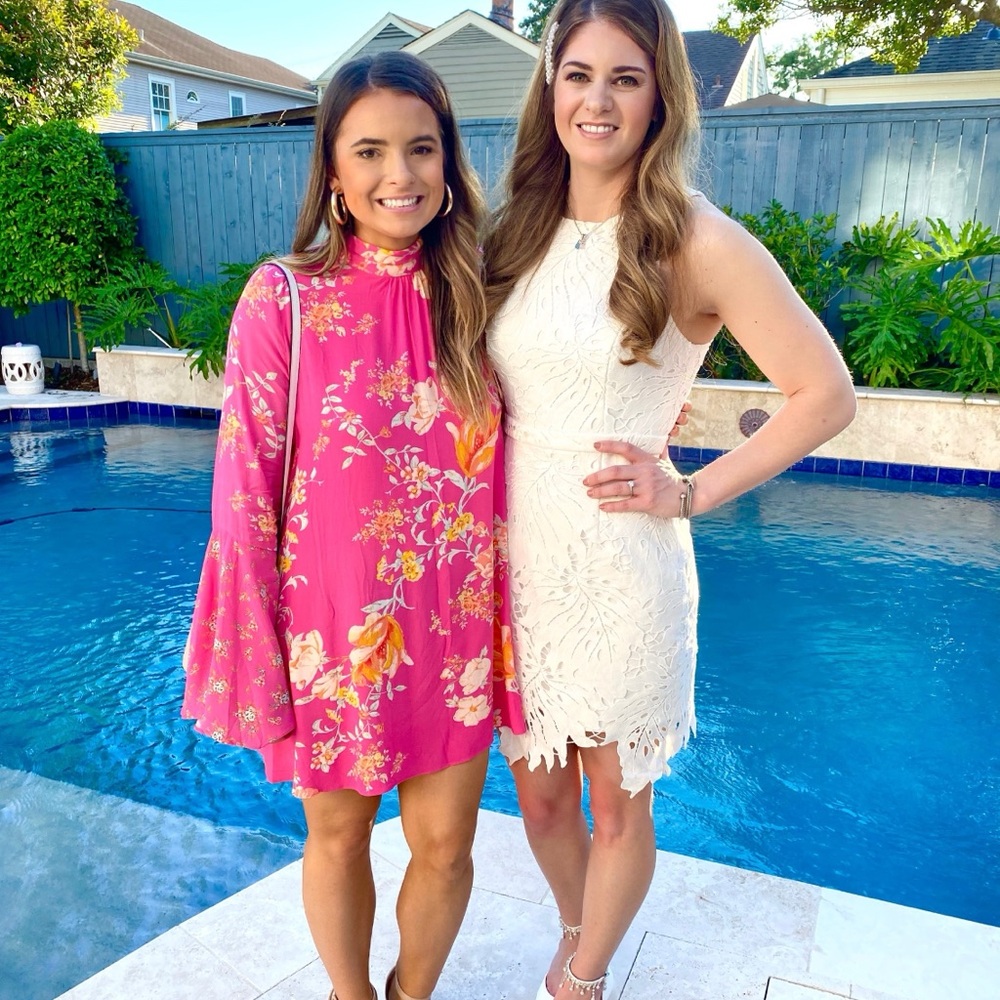 Free People Open Back floral shift dress